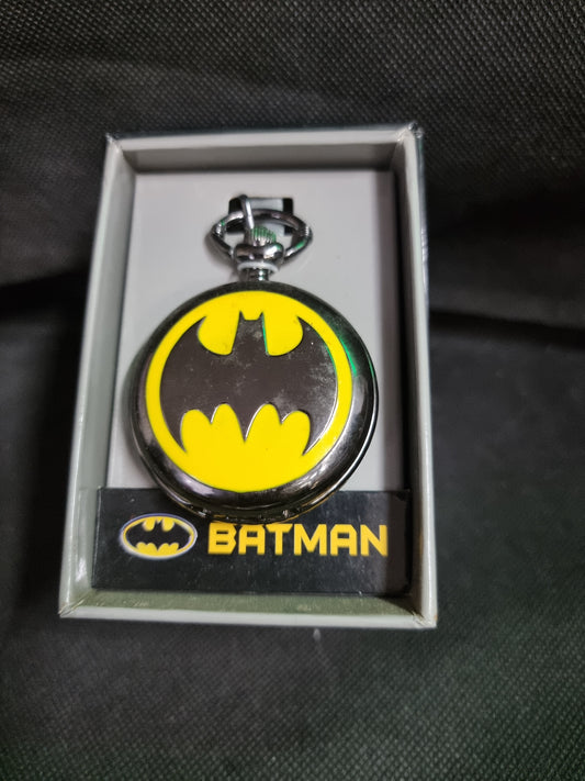 Batman Pocket Watch DC Comic Fan Gift Dark Knight Black And Yellow