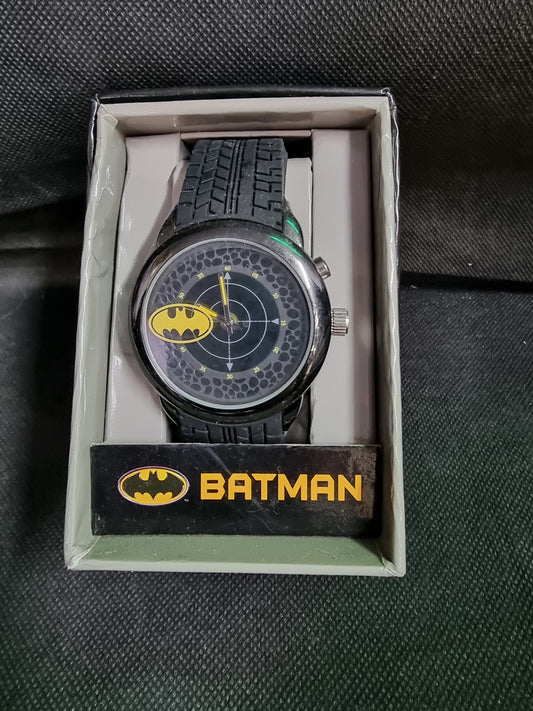 Accutime Batman Analog Black Dial Black Silicone Strap Men's Watch