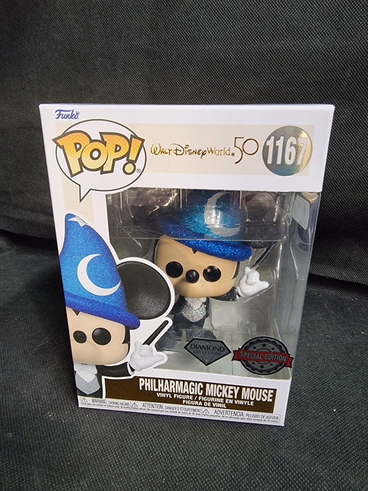 FUNKO POP WALT DISNEY WORLD 50 PHILHARMAGIC MICKEY MOUSE SPECIAL EDITION DIAMOND #1167