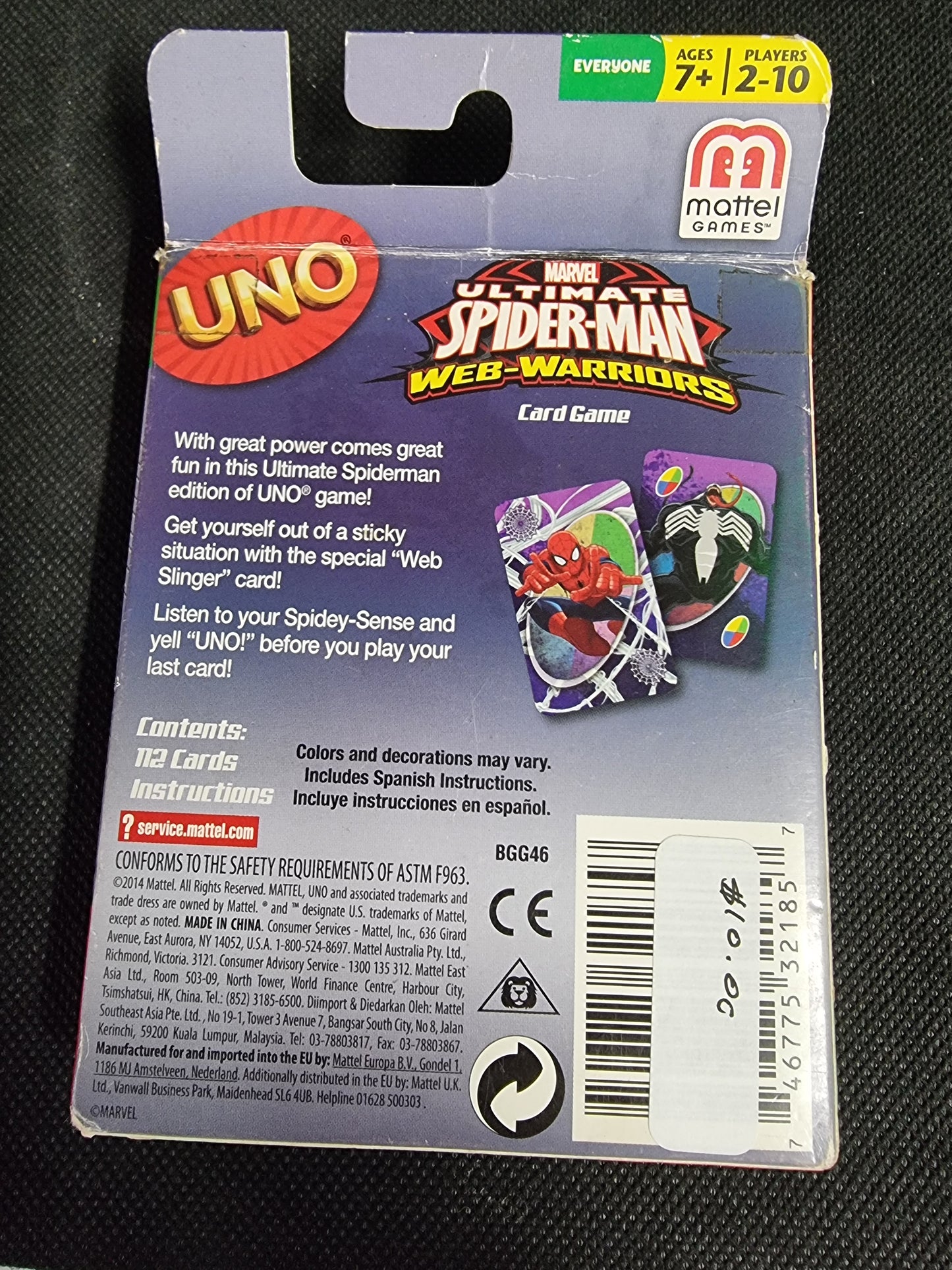 UNO MARVEL ULTIMATE SPIDER-MAN WEB-WARRIORS CARD GAME