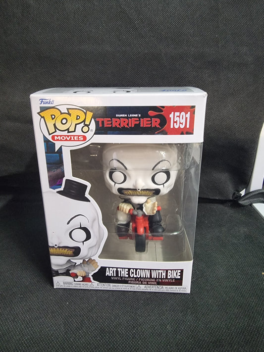 FUNKO POP TERRIFIER ART THE CLOWN WITH BIKE #1591 Captain Comics and Collectables Pty Ltd