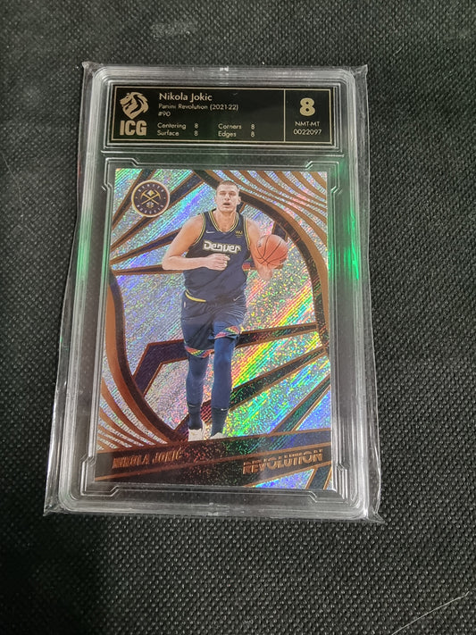 2021 Panini Revolution Nikola Jokic ICG 8 NMT-MT Captain Comics and Collectables Pty Ltd