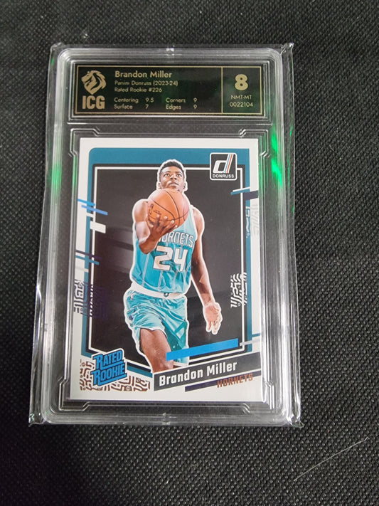 2023-24 Panini Donruss - Rated Rookie Brandon Miller #226 ICG 8 NMT-MT