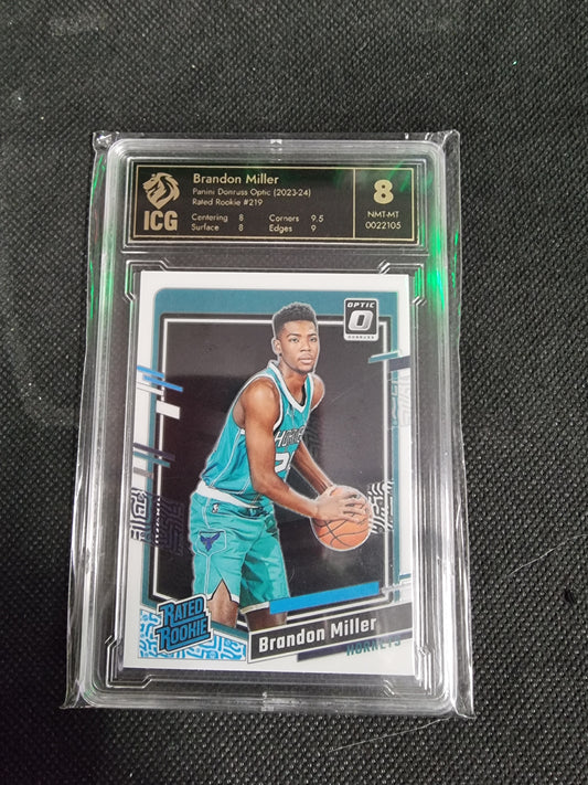 2023 PANINI DONRUSS OPTIC BLUE VELOCITY #219 BRANDON MILLER ROOKIE RC ICG 8 NMT-MT