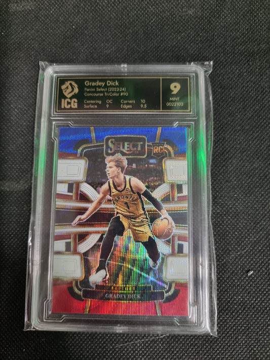 2023-24 Gradey Dick Panini Select Concourse Tri-Color #90 ICG 9 MINT