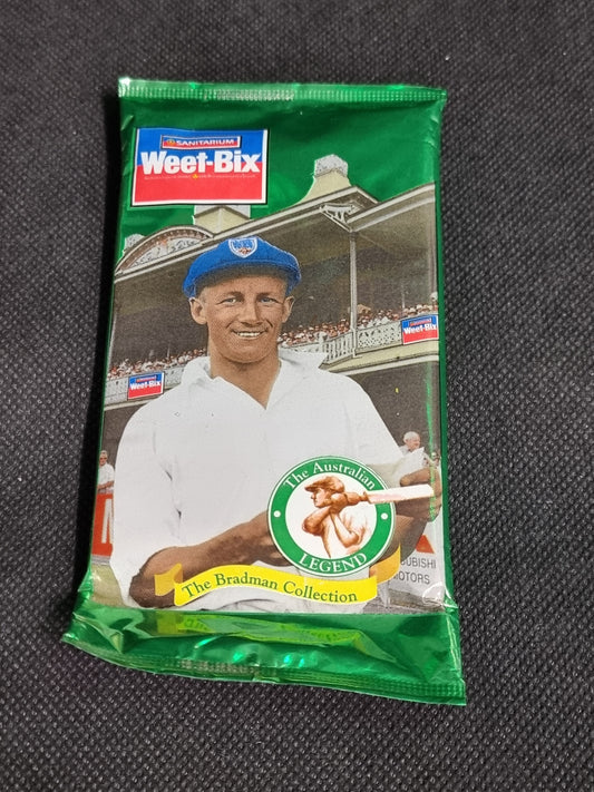 1996 Weetbix Bradman Cricket Collection card set, unopened pack