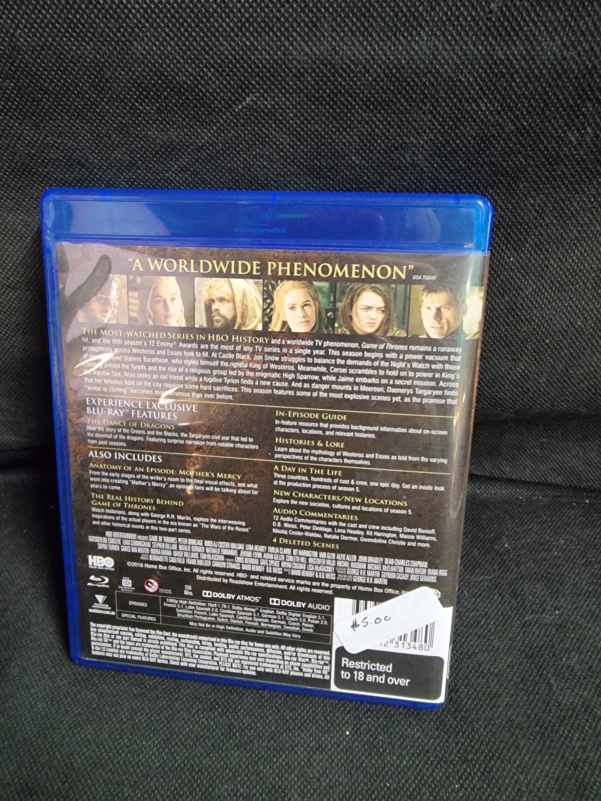 Game Of Thrones The Complete Fifth Season Blu-ray Captain Comics and Collectables Pty Ltd