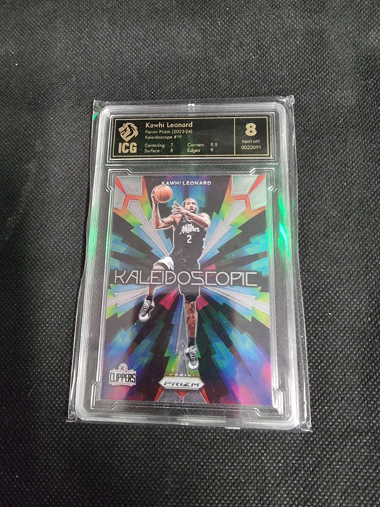 2023-24 Panini Prizm - Kaleidoscopic Kawhi Leonard #19 IGC 8 NMT-MT Captain Comics and Collectables Pty Ltd