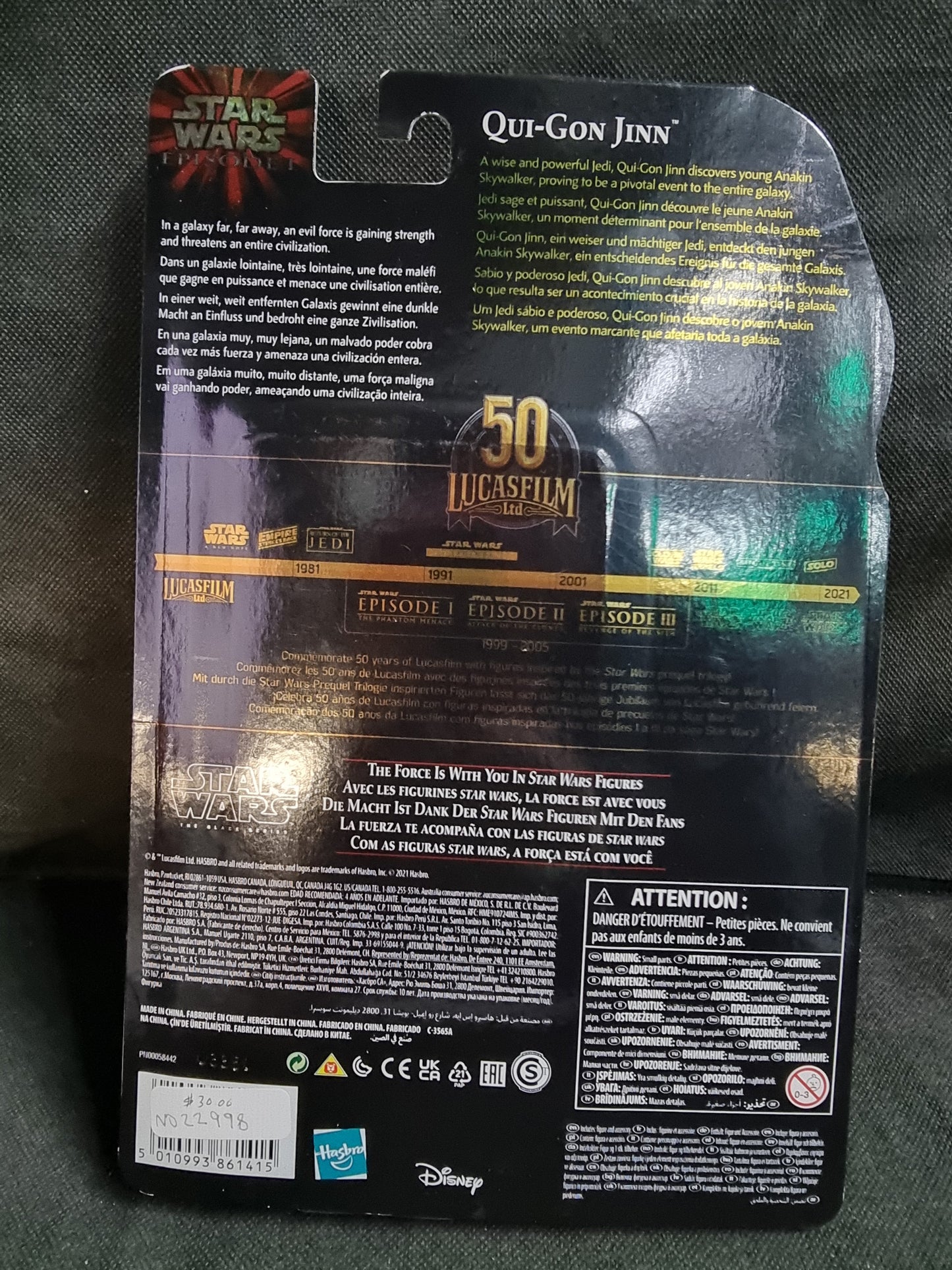 Star Wars Black Series Qui-Gon Jinn Episode One Lucasfilm 50th Anniversary 6 inch Action Figure Captain Comics and Collectables Pty Ltd