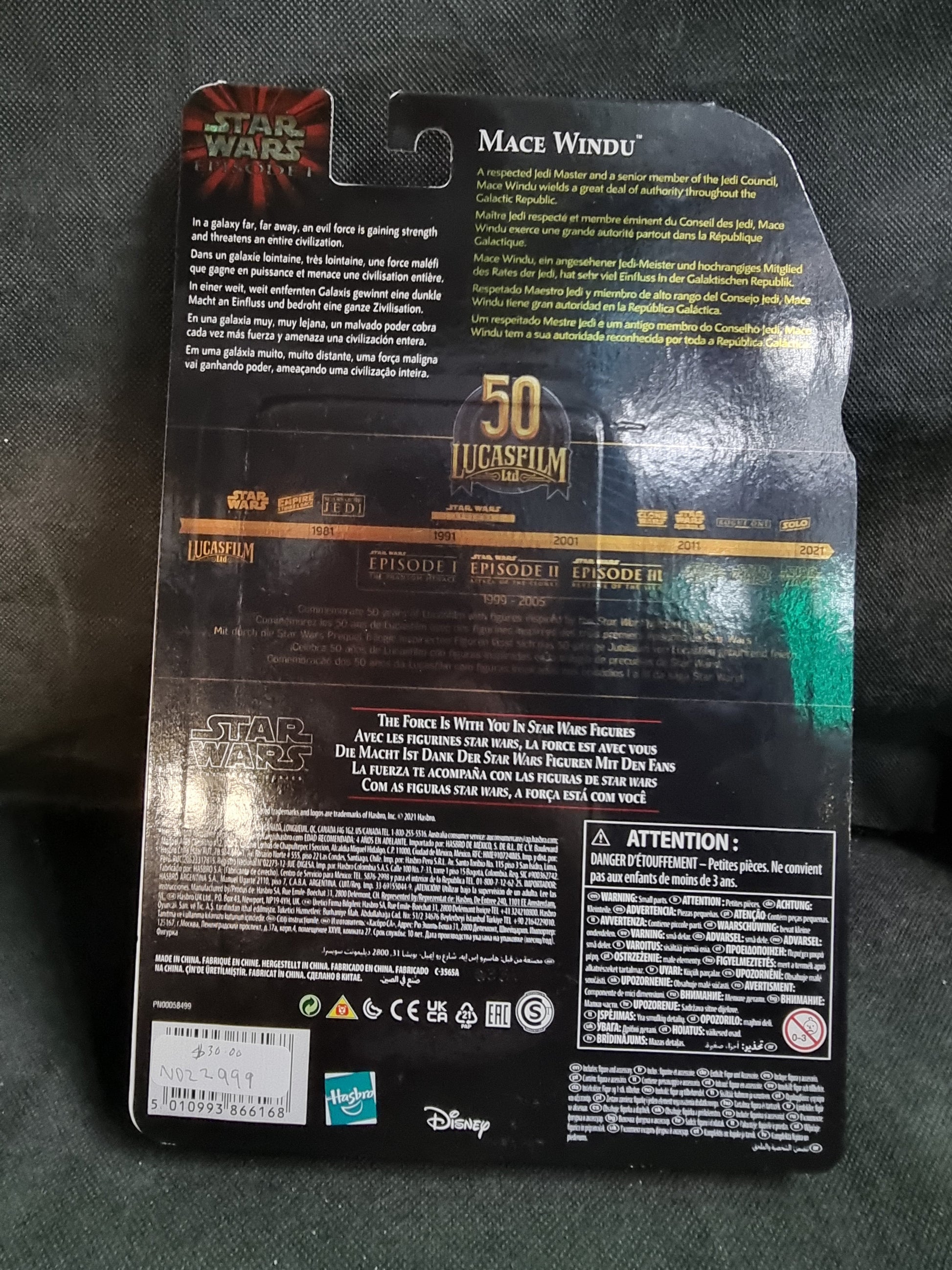 Star Wars Black Series Mace Windu Episode One Lucasfilm 50th Anniversary 6 inch Action Figure Captain Comics and Collectables Pty Ltd