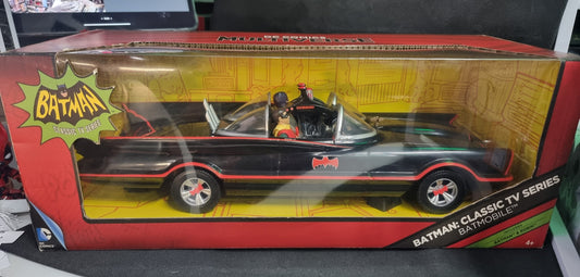 DC Multiverse Comics Batman 66 Batmobile with Batman and Robin figures Captain Comics and Collectables Pty Ltd