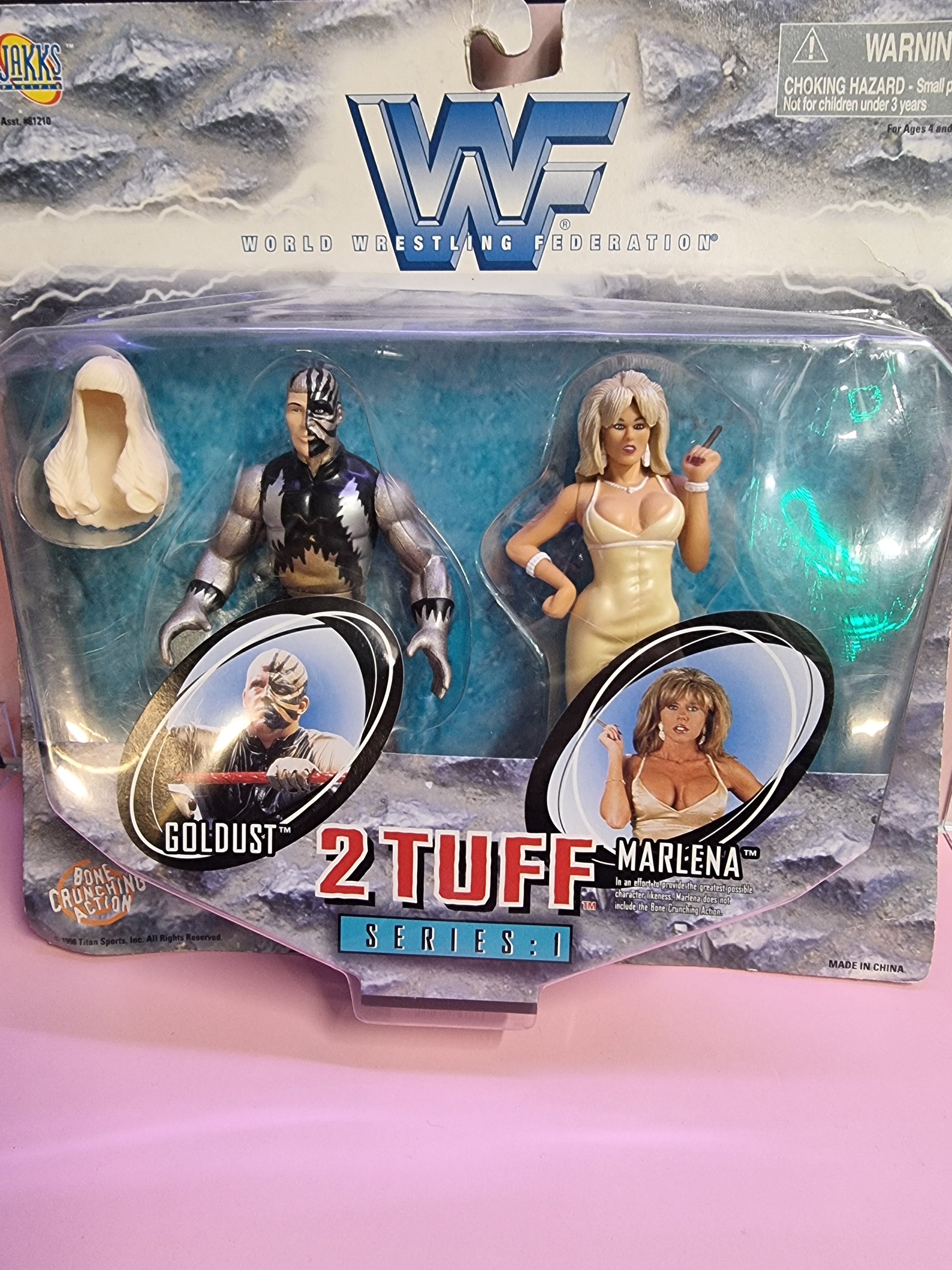 WWF 2 Tuff Series 1 Goldust And Marleena Bone Crunching Action Jakks Captain Comics and Collectables Pty Ltd