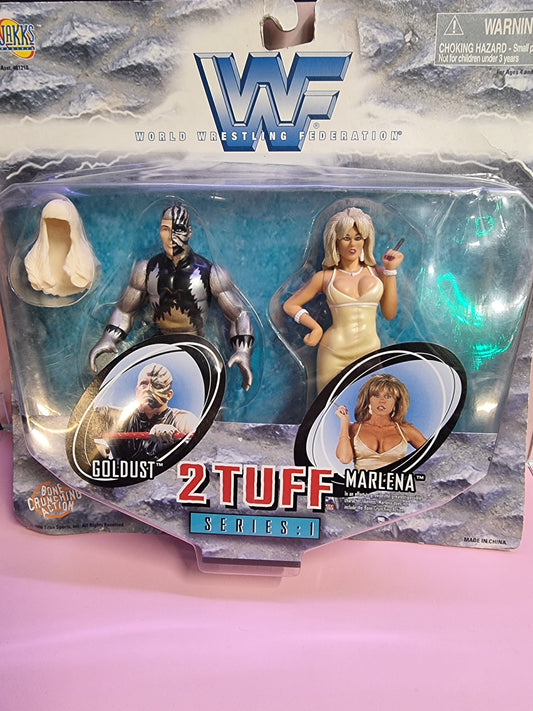 WWF 2 Tuff Series 1 Goldust And Marleena Bone Crunching Action Jakks Captain Comics and Collectables Pty Ltd