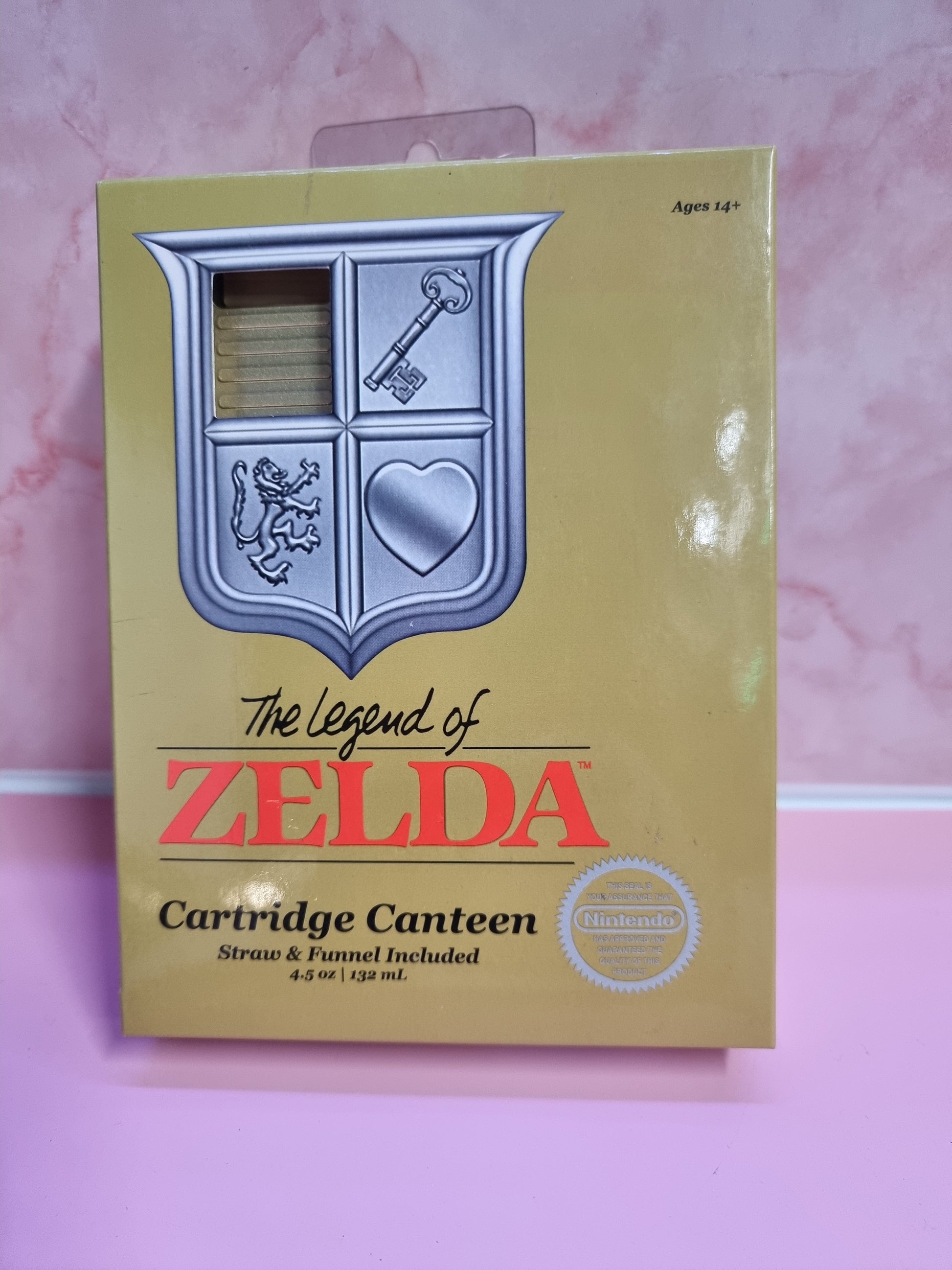 The Legend of Zelda Gold NES Cartridge Canteen Flask Nintendo Captain Comics and Collectables Pty Ltd