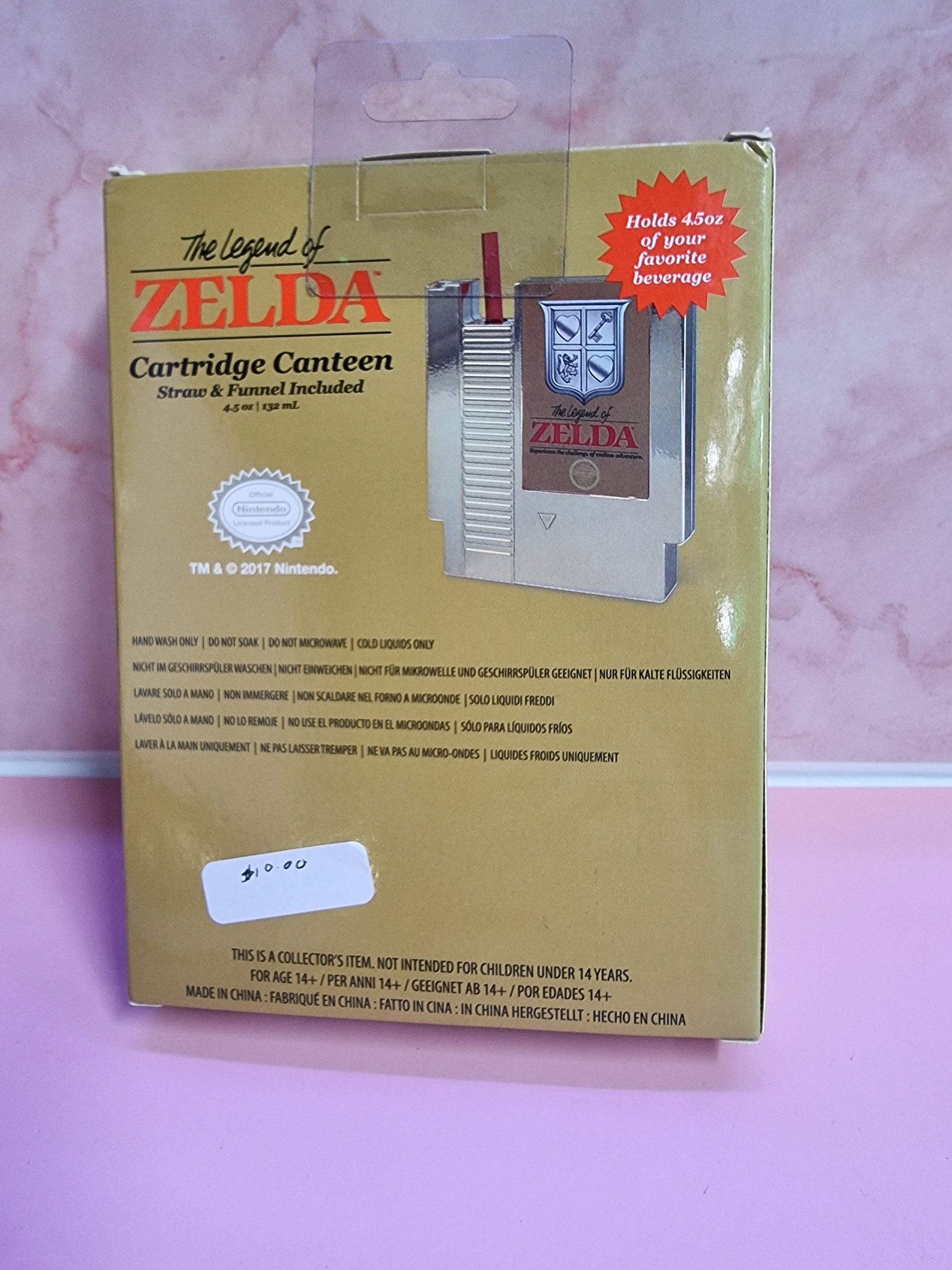 The Legend of Zelda Gold NES Cartridge Canteen Flask Nintendo Captain Comics and Collectables Pty Ltd