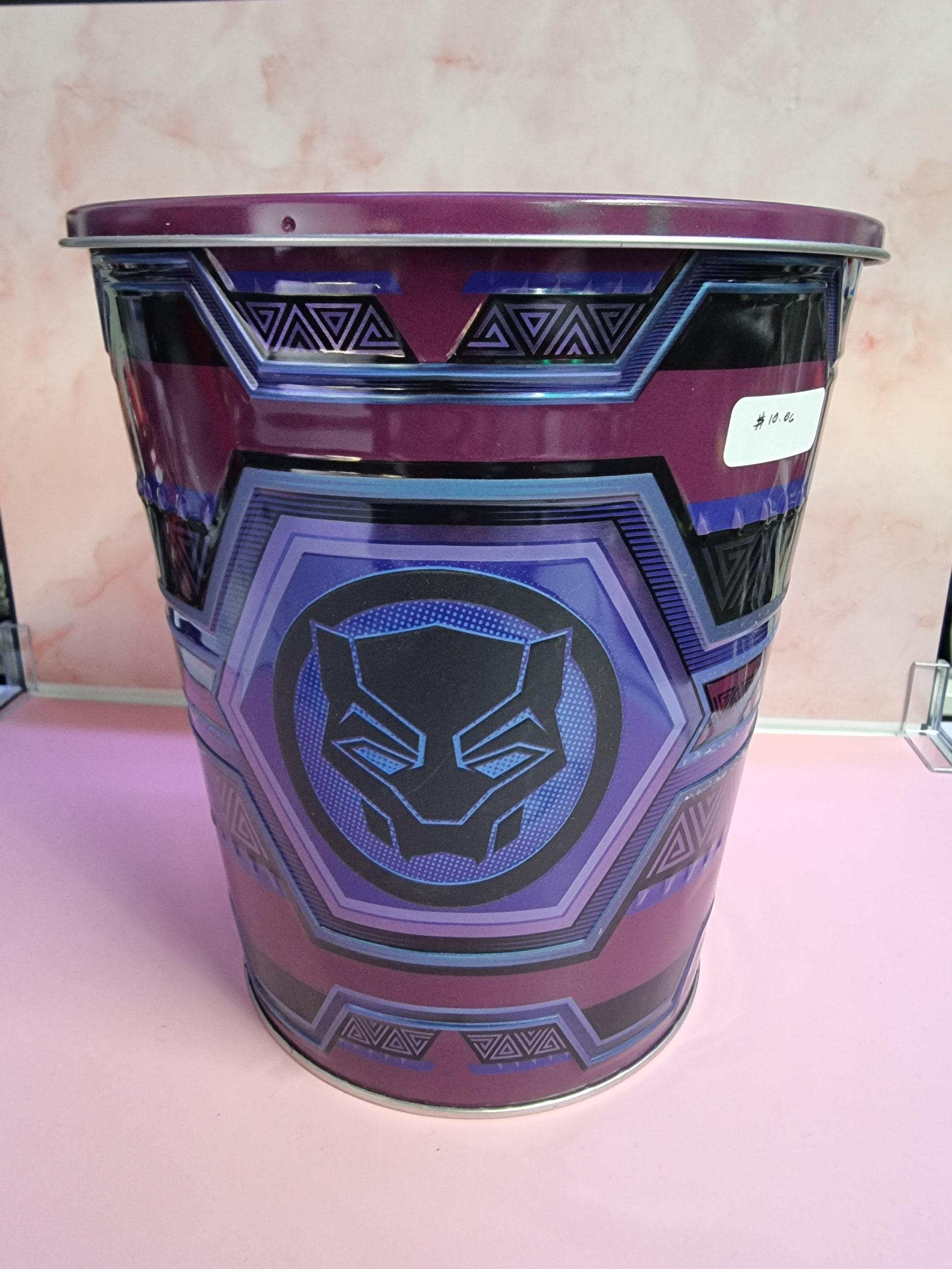 Popcorn Tin With Lid BLACK PANTHER WAKANDA FOREVER Marvel HOYTS Glow Collectable Captain Comics and Collectables Pty Ltd
