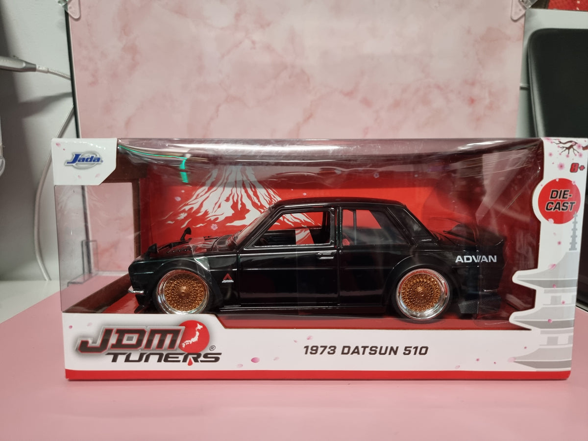Jada 1973 Datsun 510 JDM Tuners Black Gold 1/24 Captain Comics and Collectables Pty Ltd