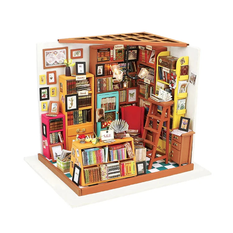 Rolife Sam's Study Library DIY Miniature House Kit DG102 - N06595