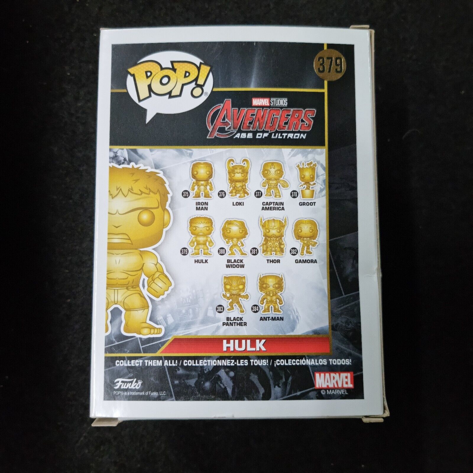 FUNKO POP MARVEL STUDIOS 10TH GOLD CHROME HULK #379 VINYL FIGURE
