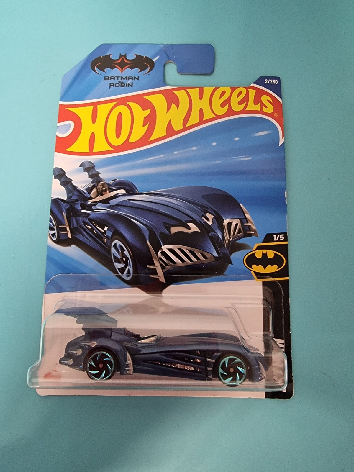 Hot Wheels Batman and Robin Batmobile Blue 1/5  2/250