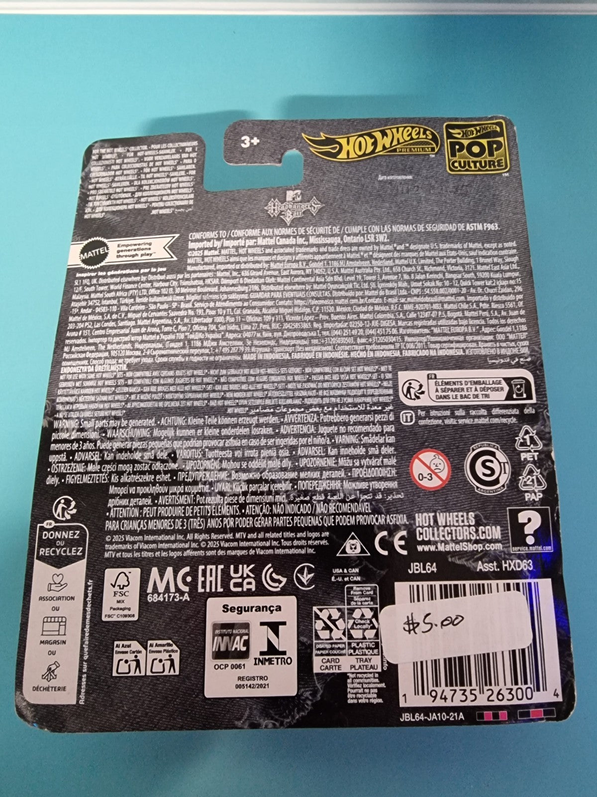 MTV HEADBANGERS BALL HW TOUR BUS BLACK 1:64 SCALE COLLECTIBLE DIECAST MODEL CAR