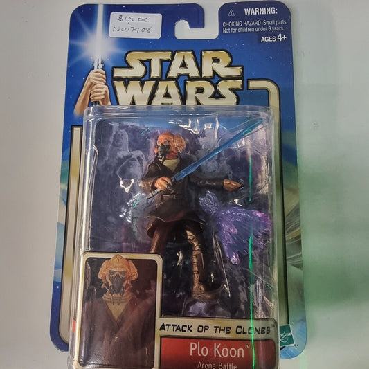 PLO KOON Arena Battle Star Wars Attack Clones Action Figure 2002 #12