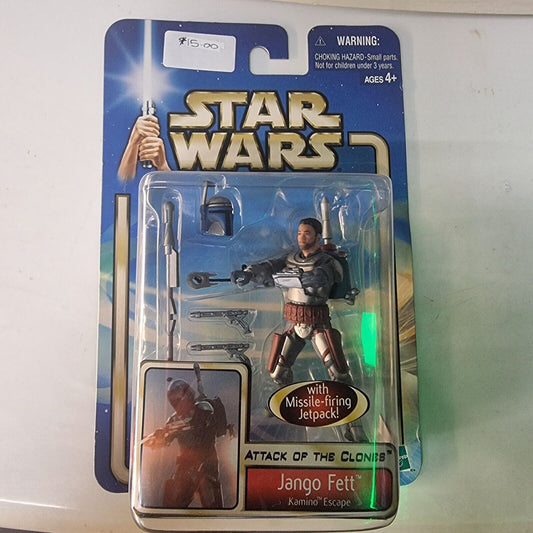 Star Wars Jango Fett Kamino Escape 3.75" Action Figure Hasbro 2002 NEW