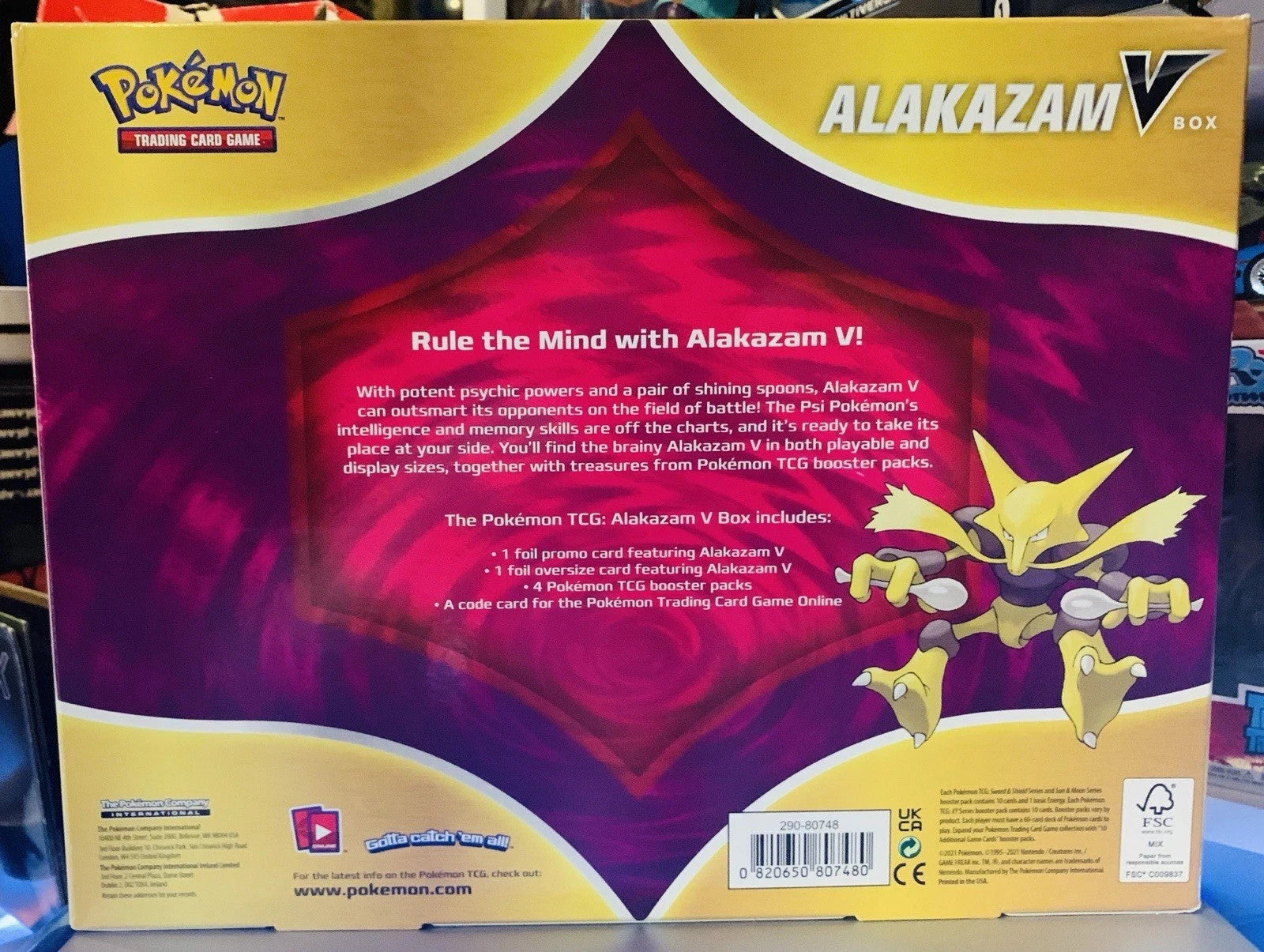 Pokemon Alakazam V Box - Sun & Moon And Sword & Shield Packs Sealed 