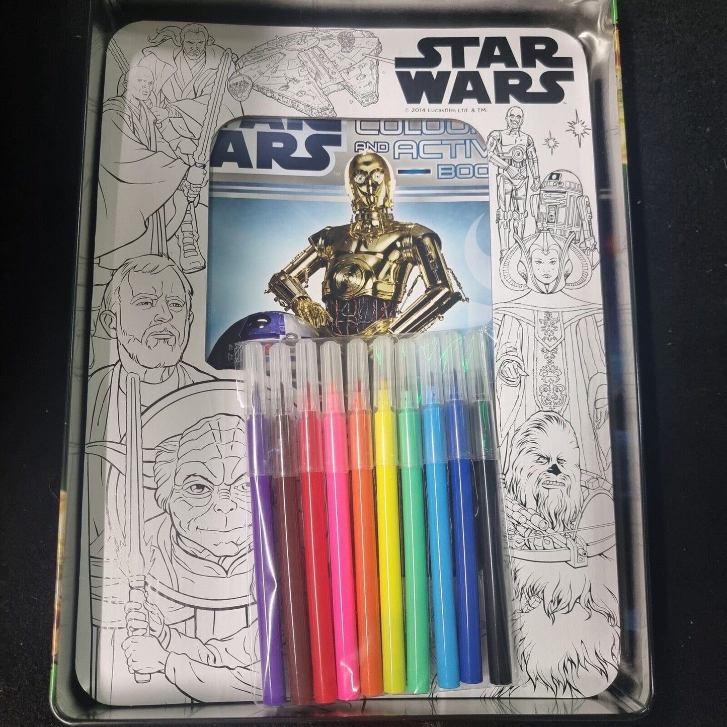 STAR WARS - 2014 Lucasfilm JEDI MASTER ACTIVITY TIN  by SCHOLASTIC 