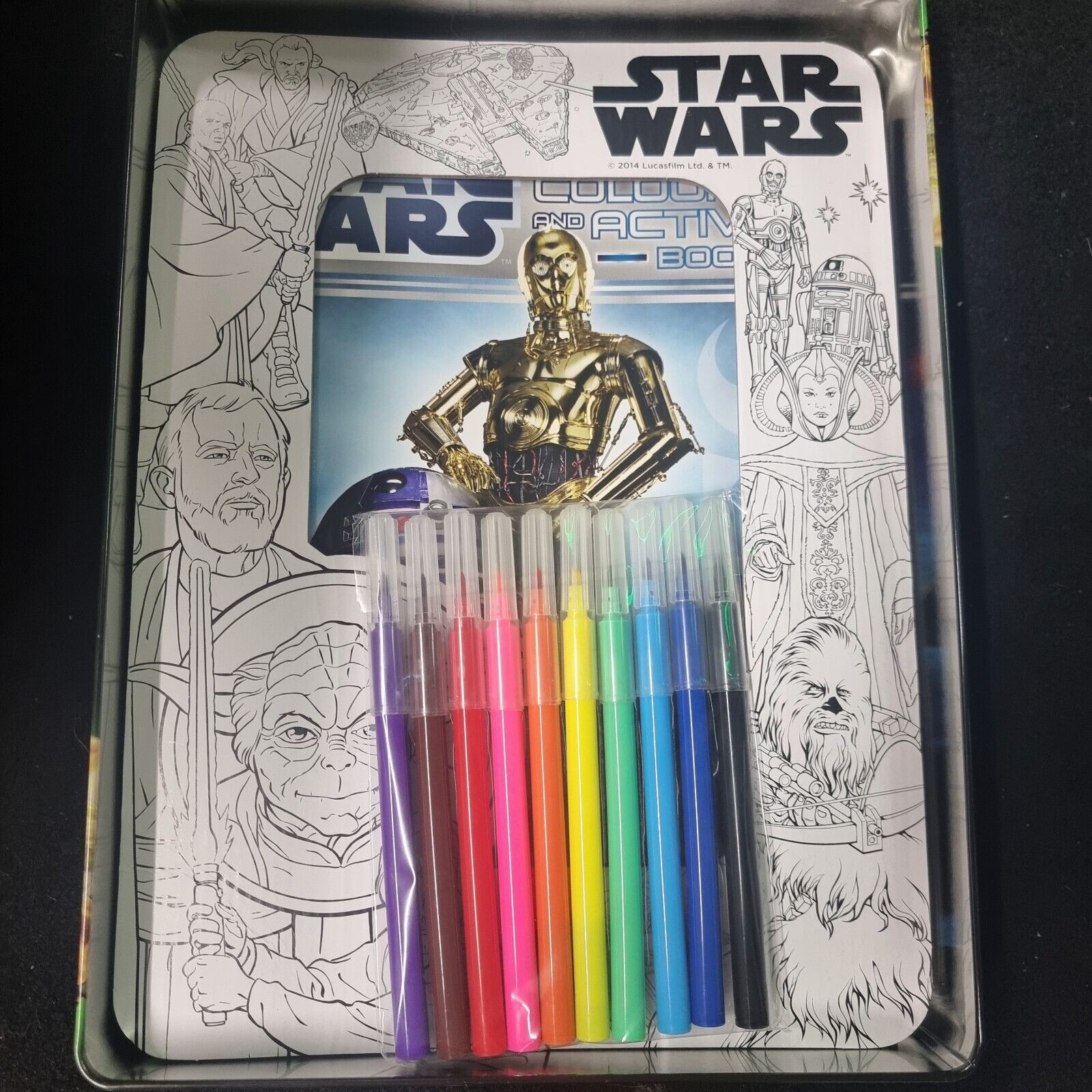 STAR WARS - 2014 Lucasfilm JEDI MASTER ACTIVITY TIN  by SCHOLASTIC 