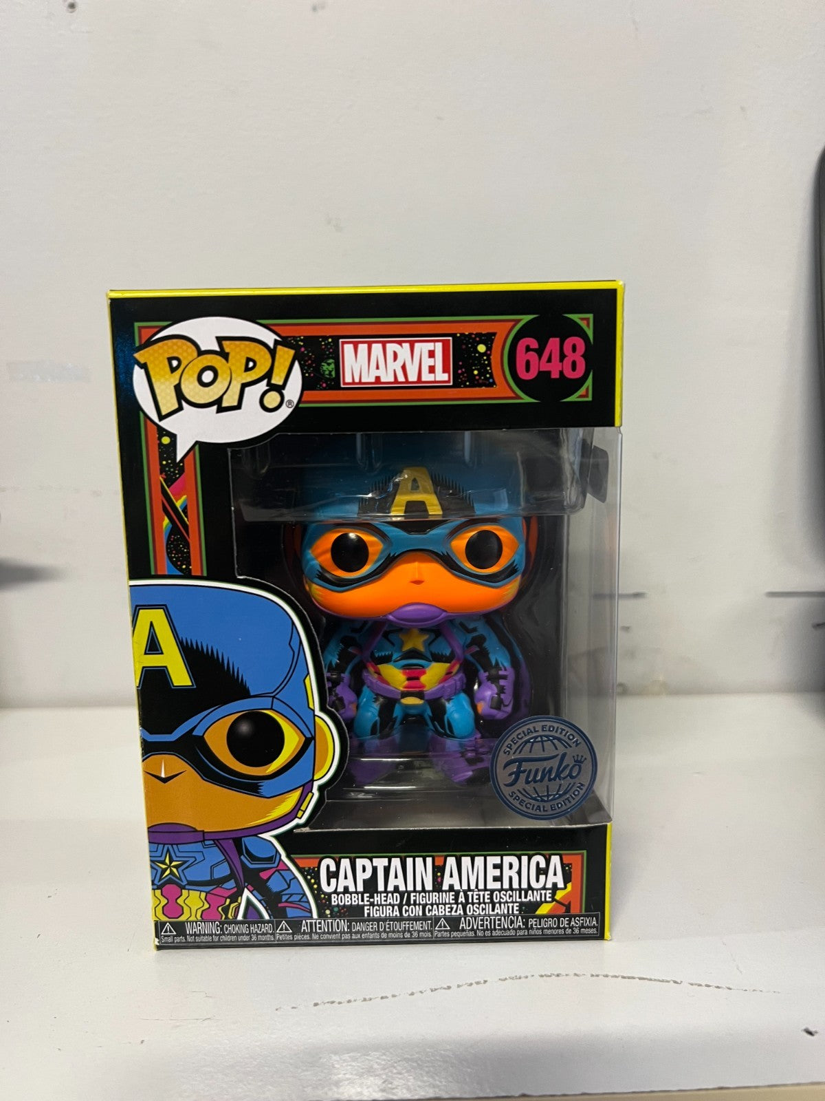 Captain America #648 Marvel Black Light Vinyl Figure Funko Pop Vinyl