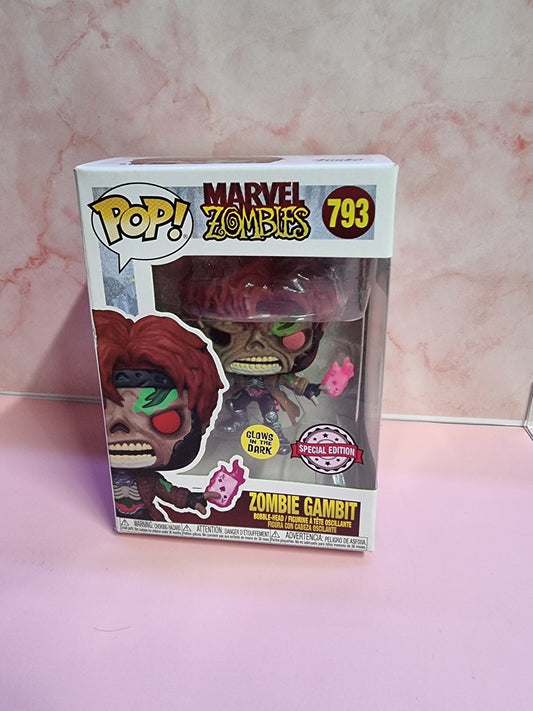 Marvel Zombies Zombie Gambit Glows Funko Pop # 793 in the Dark Special Edition