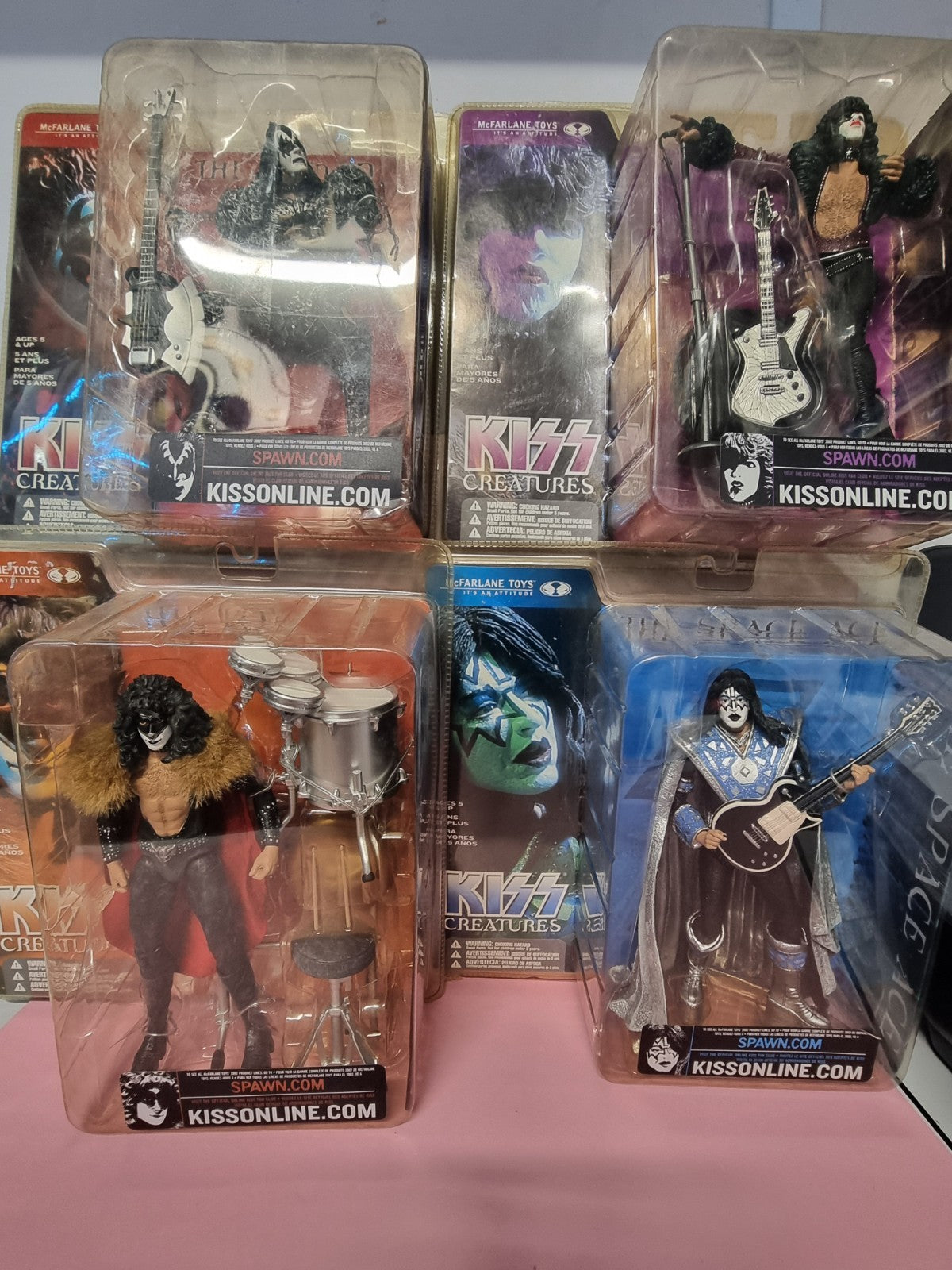 McFarlane KISS Creatures; The Fox; The Demon; The Space Ace - 4 Carded Figures