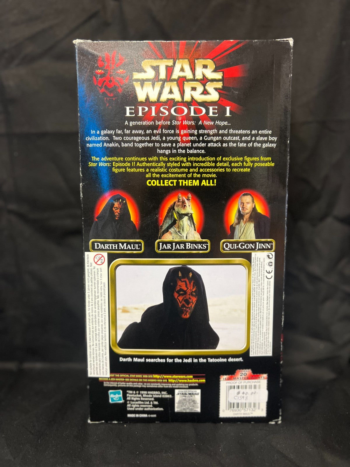 STAR WARS 12 INCH FIGURE EPISODE 1 DARTH MAUL WITH LIGHTSABER FACTORY SEALED "