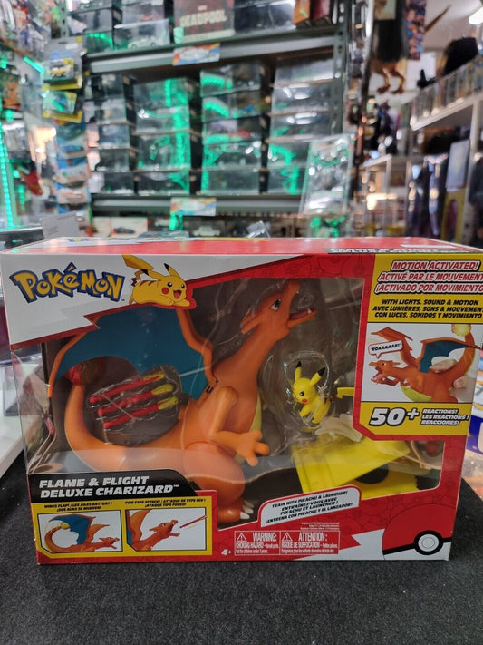 POKEMON 151 FLAME & FLIGHT DELUXE CHARIZARD PLAYSET LIGHTS MOTIONS AND SOUNDS!