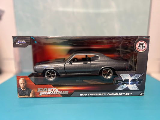 1:24 Dom's 1970 Chevy Chevelle SS -- Grey -- Fast & Furious X Chevrolet JADA