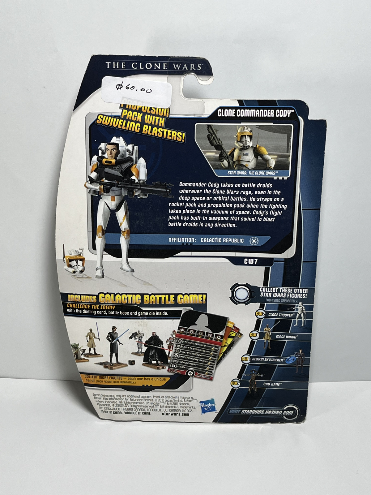 Clone Commander Cody CW7 Star Wars The Clone Wars 3.75 Action Figure