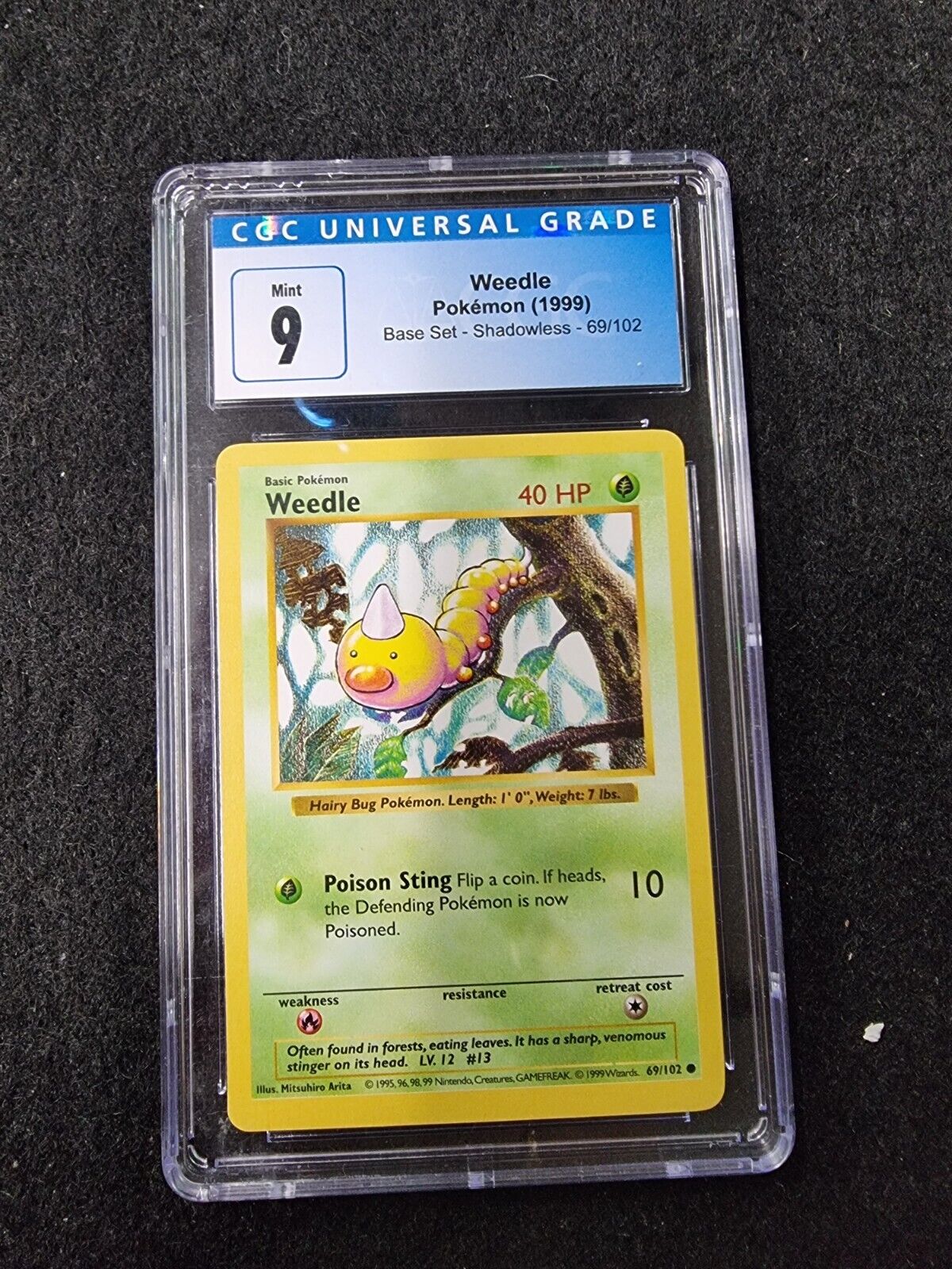 CGC 9 Rare 2000 Pokemon Weedle  #69/102
