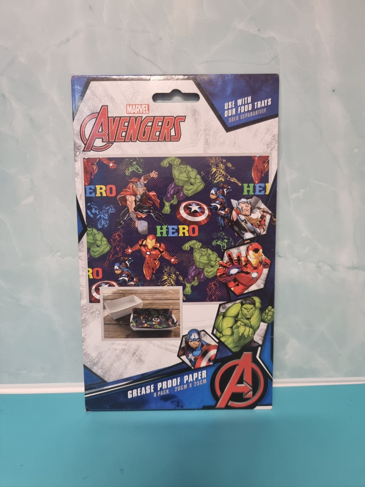 Avengers Grease Proof Papers 8pk Liners For Plates Trays Grazing Dessert Box