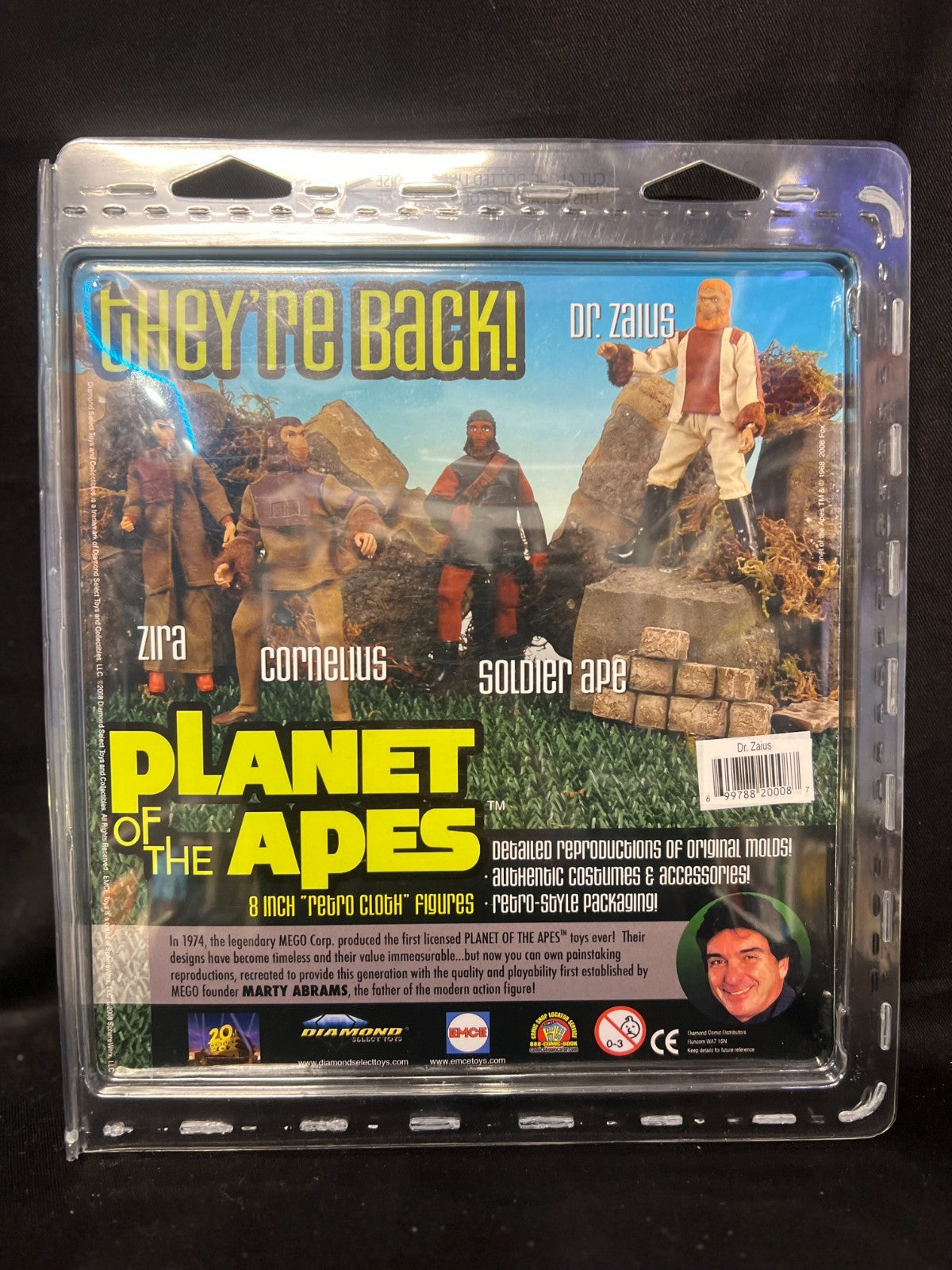 Planet of the Apes Retro Cloth 8" Action Figure Dr. Zaius Diamond Select 2008
