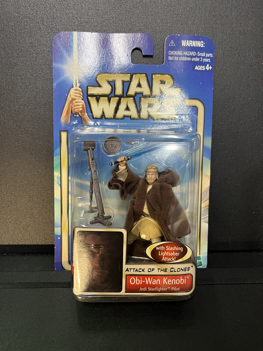 Obi-Wan Kenobi Jedi Starfighter Pilot Star Wars AOTC Carded 3.75 Action Figure