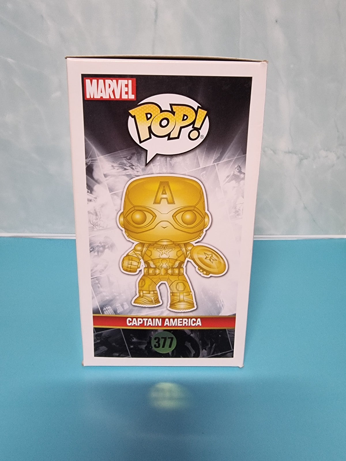 Funko Pop! Captain America #377 Gold Chrome Marvel Studios First 10 Years