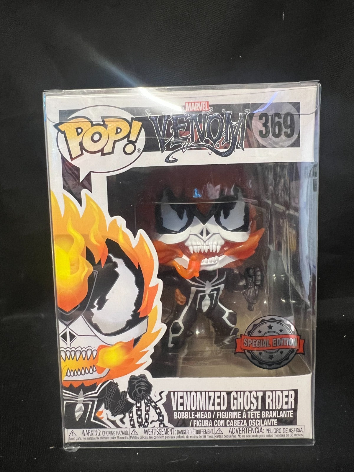 FUNKO POP MARVEL VENOM #369 VENOMIZED GHOST RIDER VAULTED +P/prot