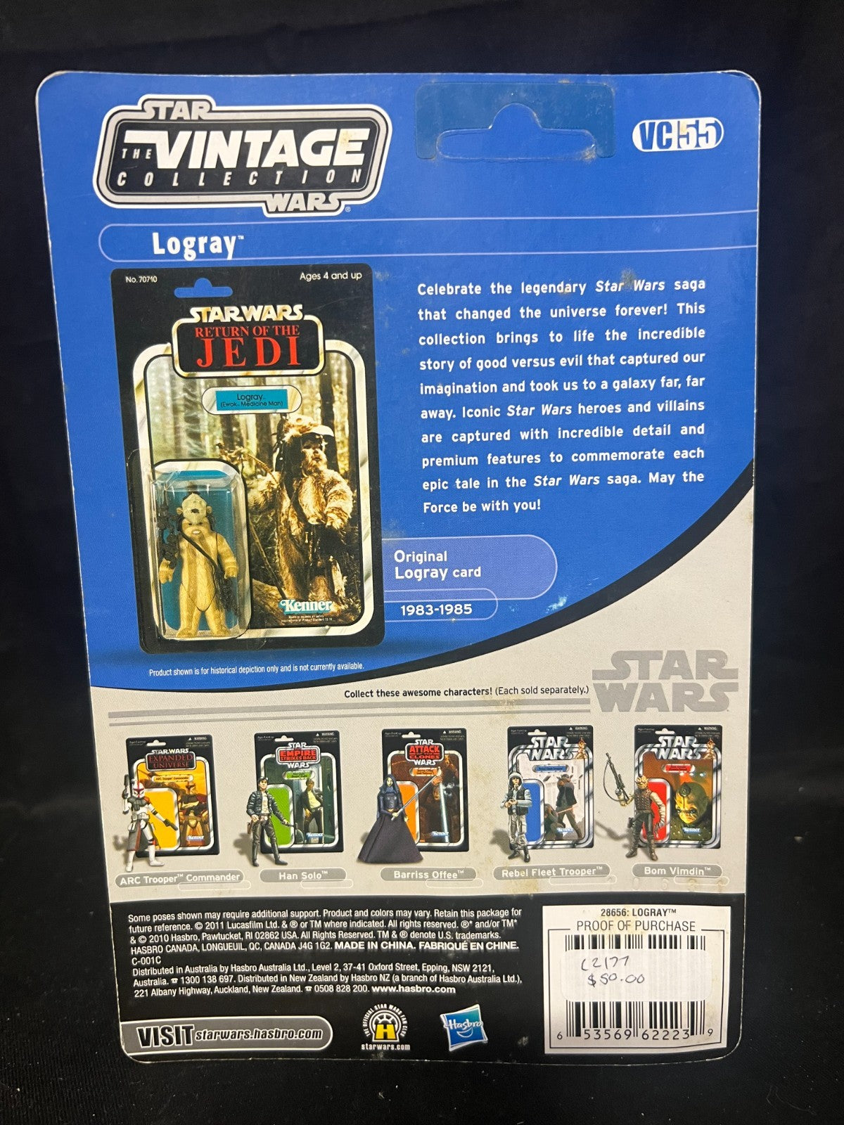 Star Wars Return of the Jedi Logray Ewok Medicine Man UNPUNCHED Kenner 2010 NRFP