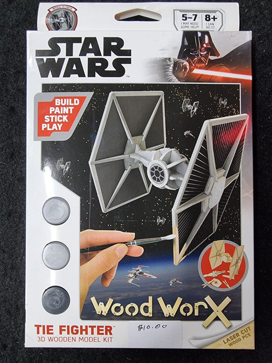 Star Wars Tie Fighter Wooden 3d Model Kit Wood Worx Licensed Disney