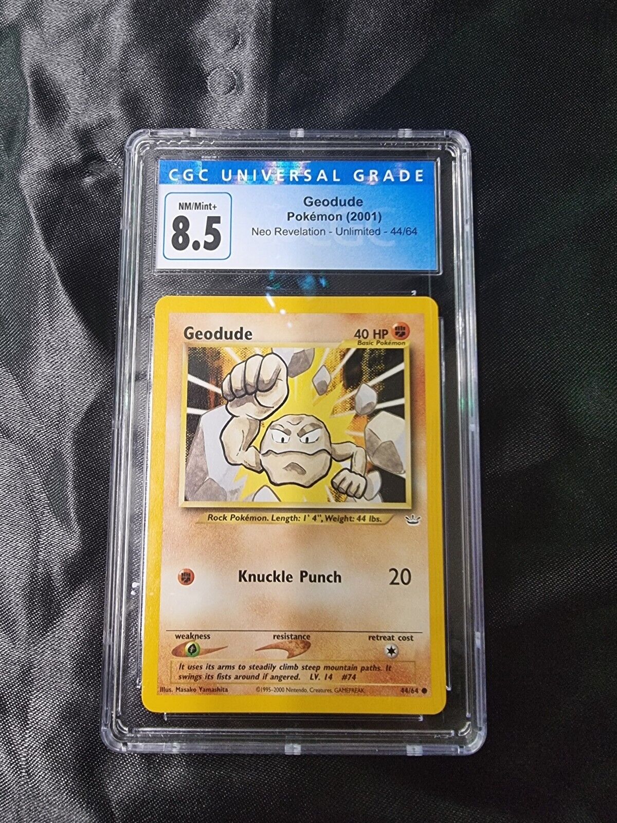 Geodude 44/64 1st Edition Neo Revelation Set Pokemon Card 2001 Vintage CGC 8.5 