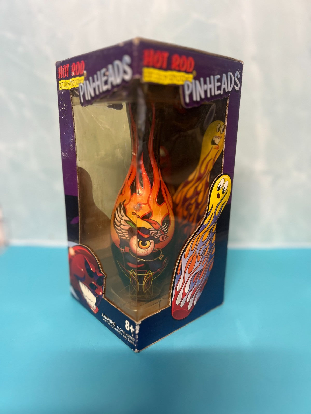 HOT ROD UNDERGROUND PIN HEAD 7 1/2" Flying Eyeball Bowling Pin Art Craig Judd 