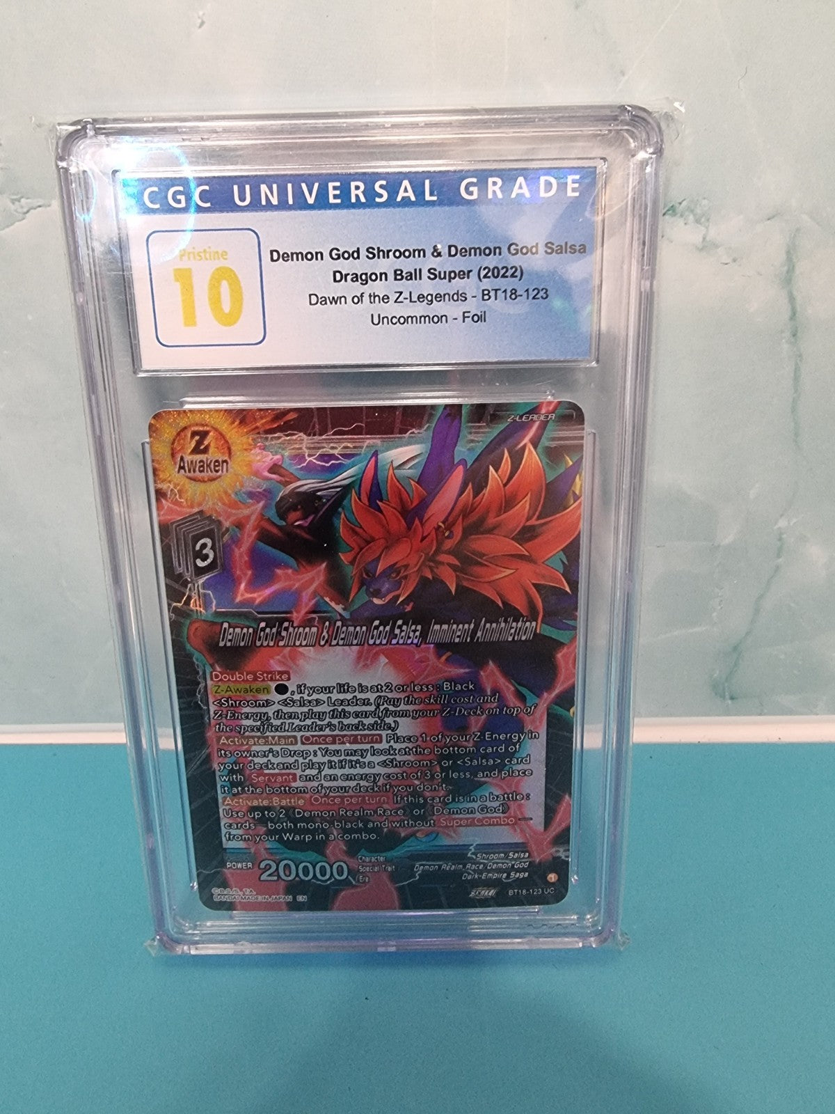 2022 Dragon Ball S Demon God Shroom & Demon God Salsa Foil BT18-123 CGC 10