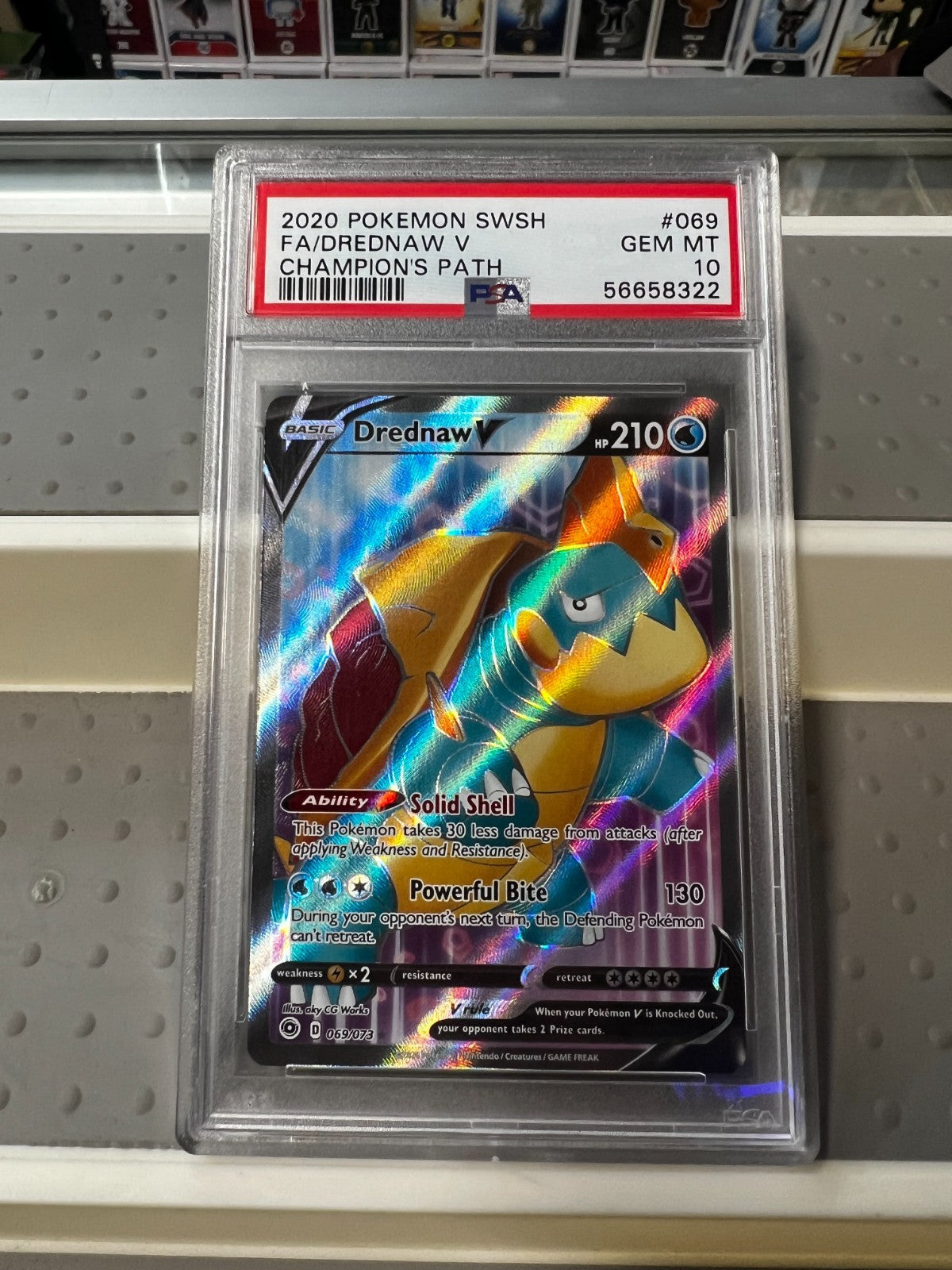 2020 Pokemon SWSH #069 FA/Drednaw V Champion's Path PSA 10