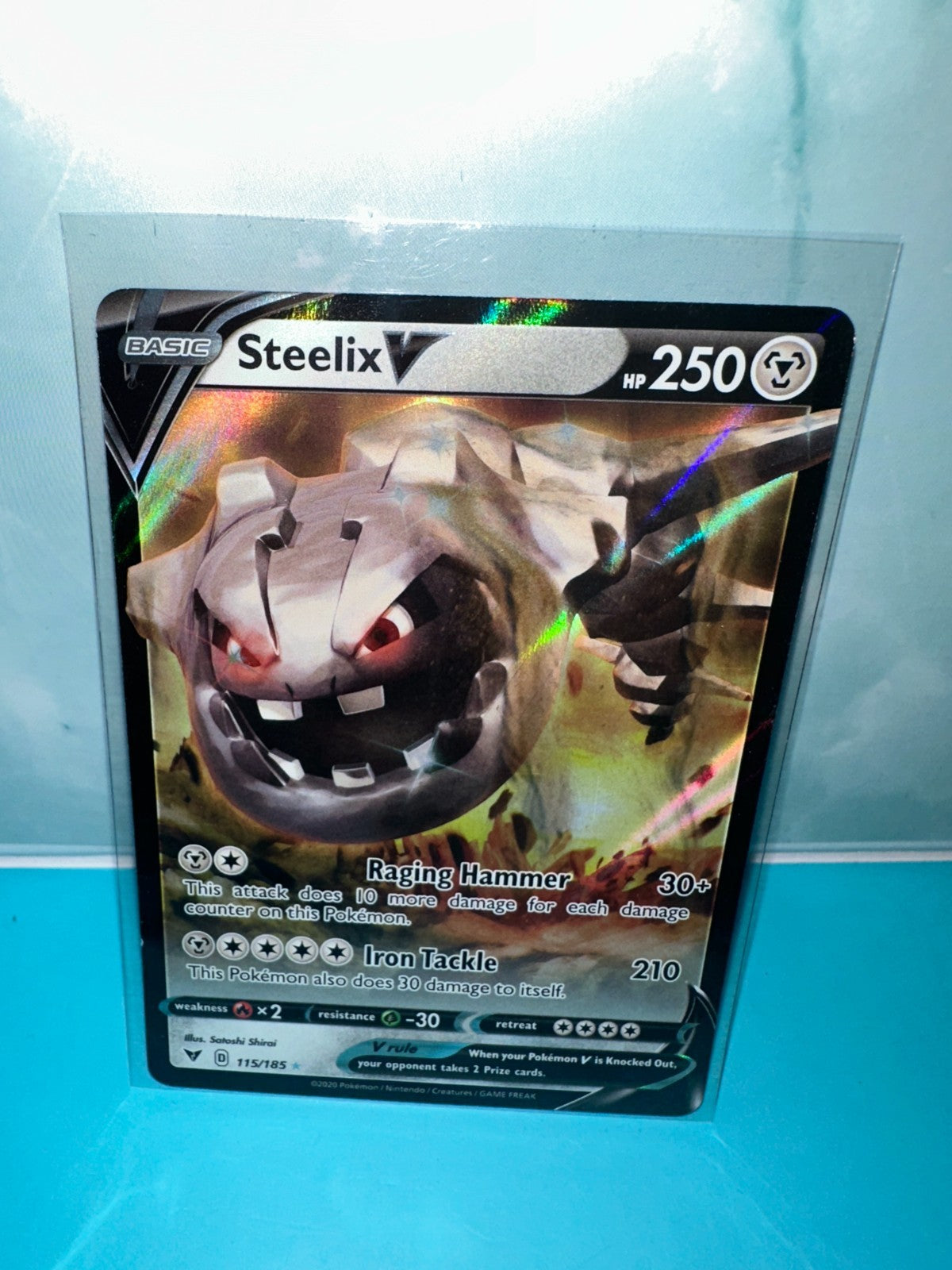 Pokemon TCG Card Steelix V - 115/185 - Ultra Rare - SWSH Vivid Voltage
